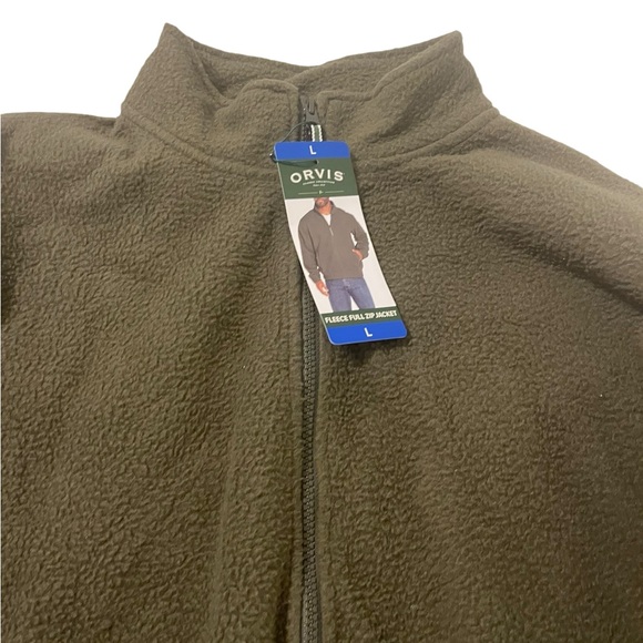 Orvis Olive Green Fleece Full Zip Jacket — Size Large NWT - Picture 1 of 8
